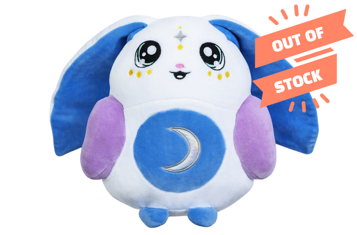 Marshmellow, a 1.5lb squishy weighted Moon Pal plush