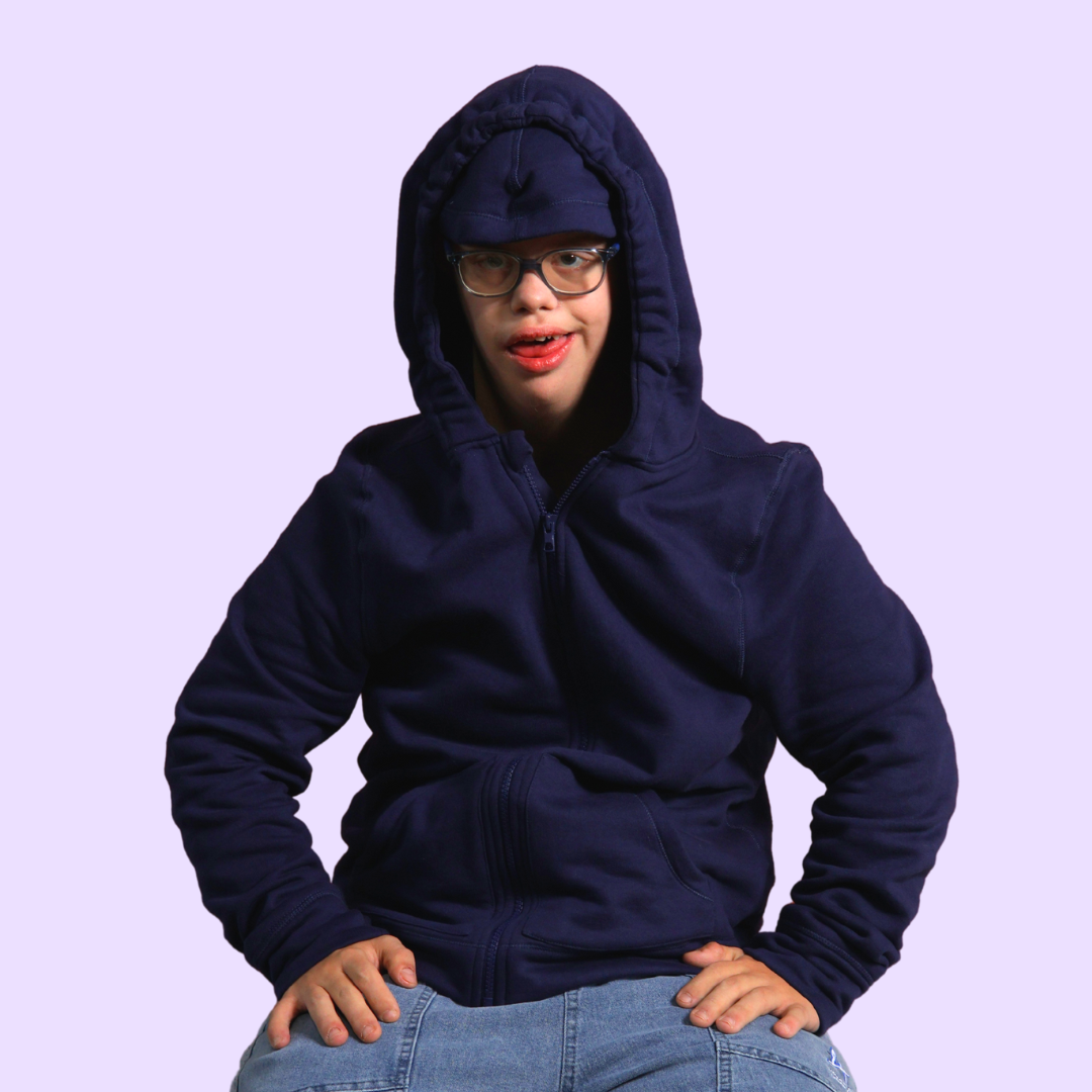 Adult QuietSense zip sound reducing hoodie, view 2