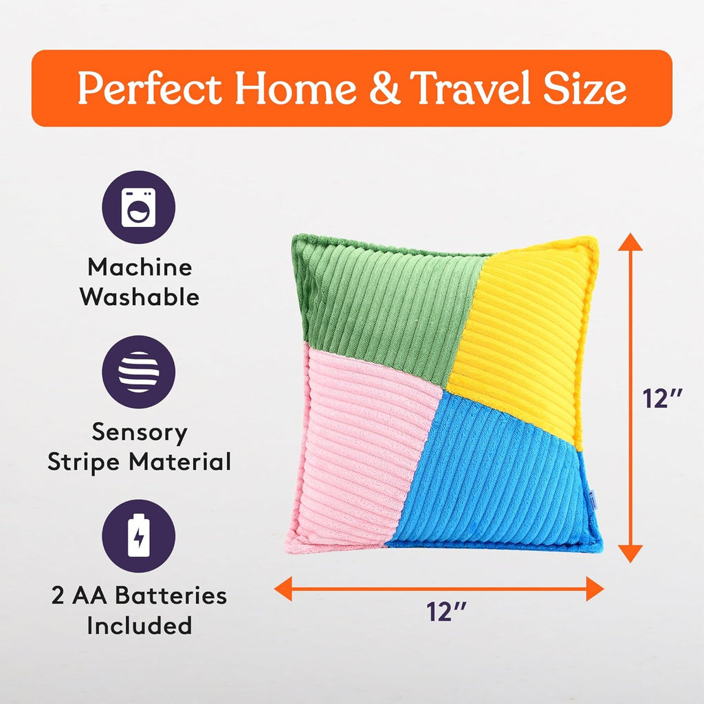 Ribbed square vibrating sensory pillow, view 2