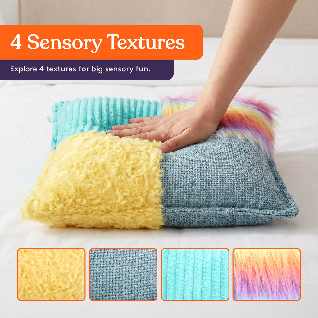 Multi-textured vibrating sensory pillow, view 2