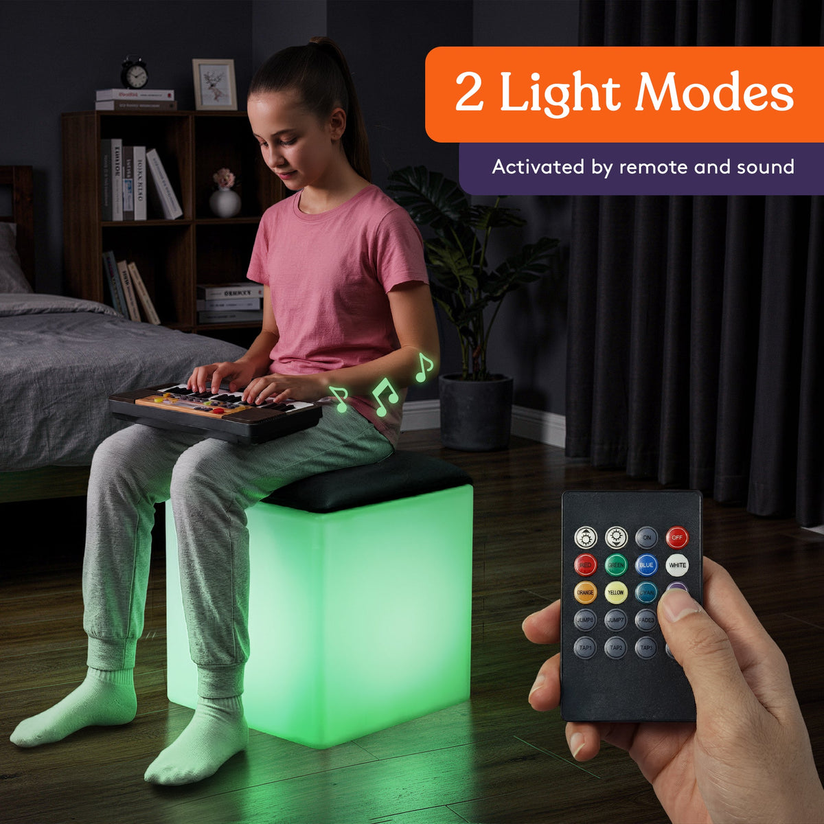 LED light-up cube seat and table, view 3
