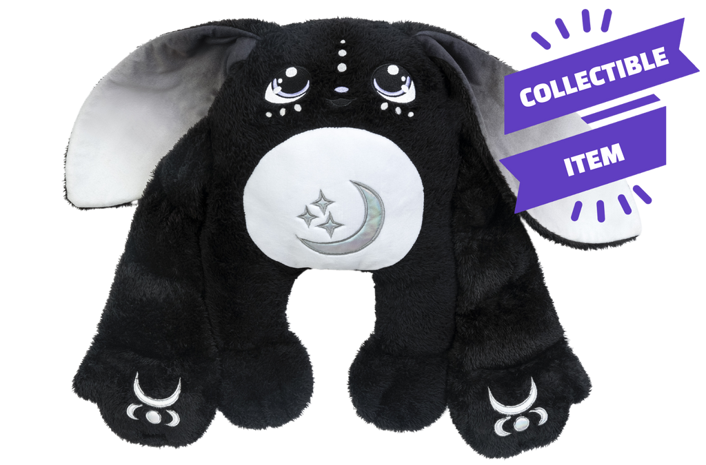 Midnight, a black collectible 5lb weighted Moon Pal plush