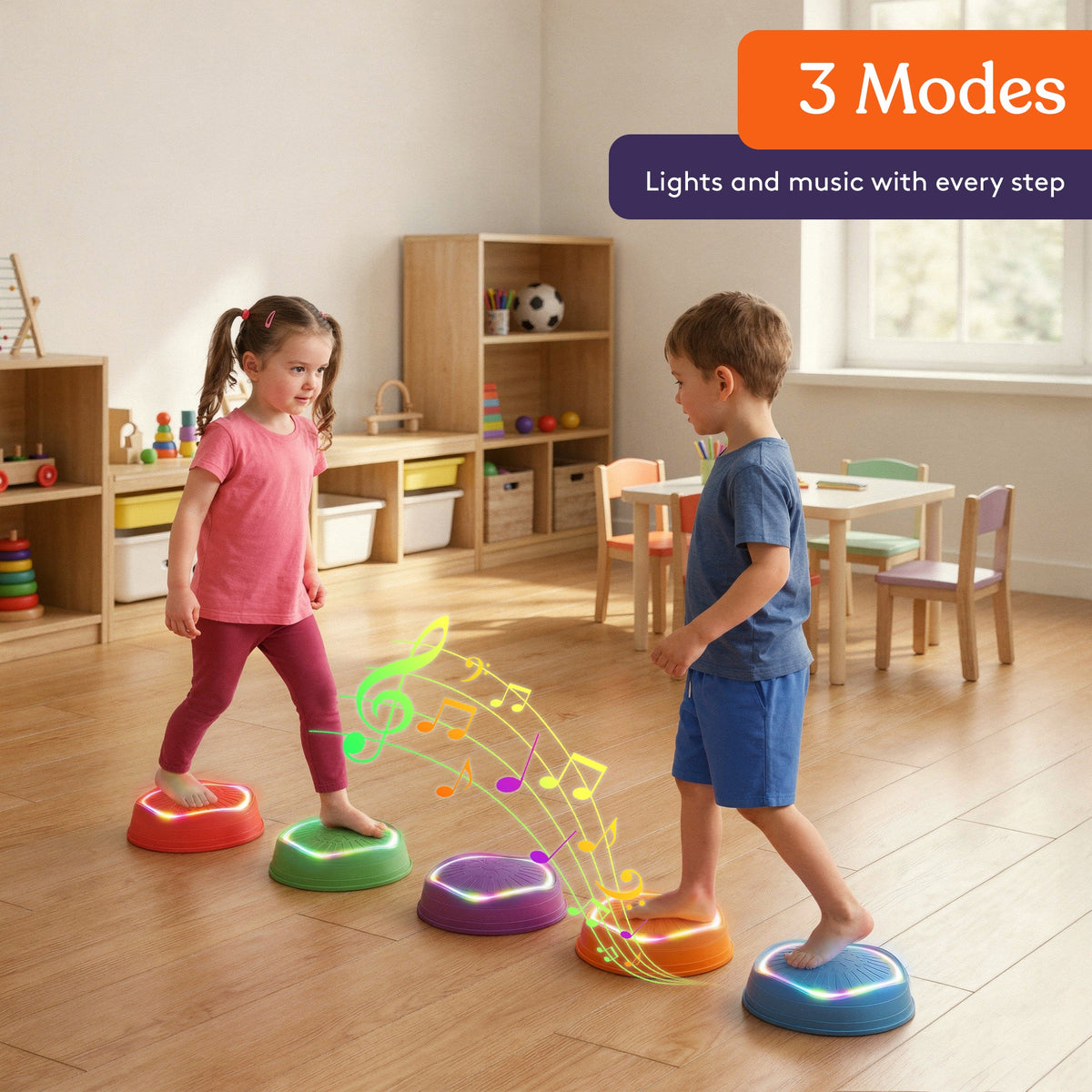 Musical LED stepping stones for kids, view 2