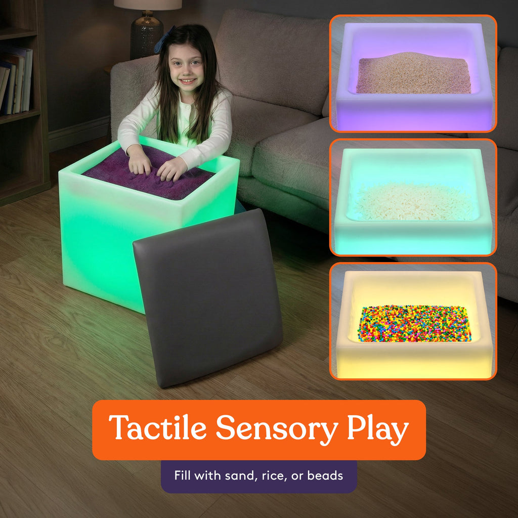 LED light-up cube seat and table, view 6