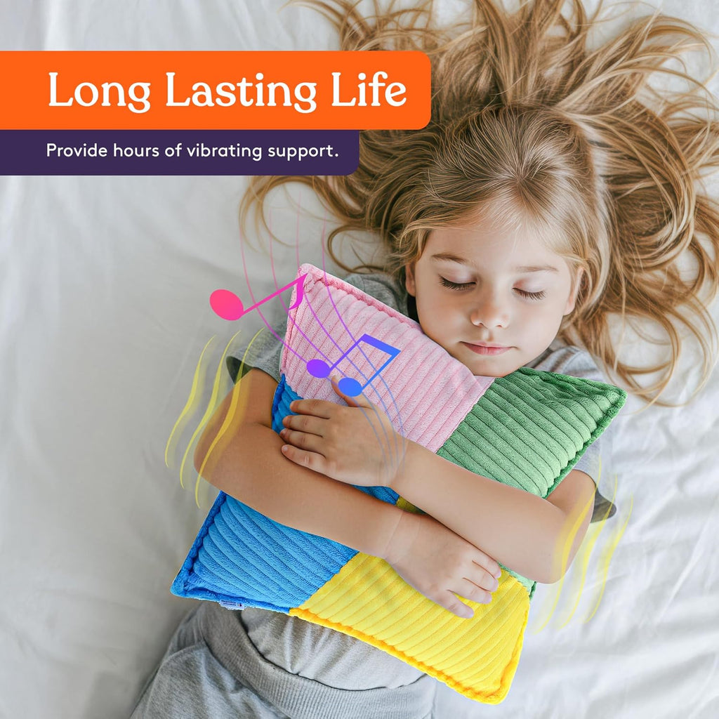 Ribbed square vibrating sensory pillow, view 5