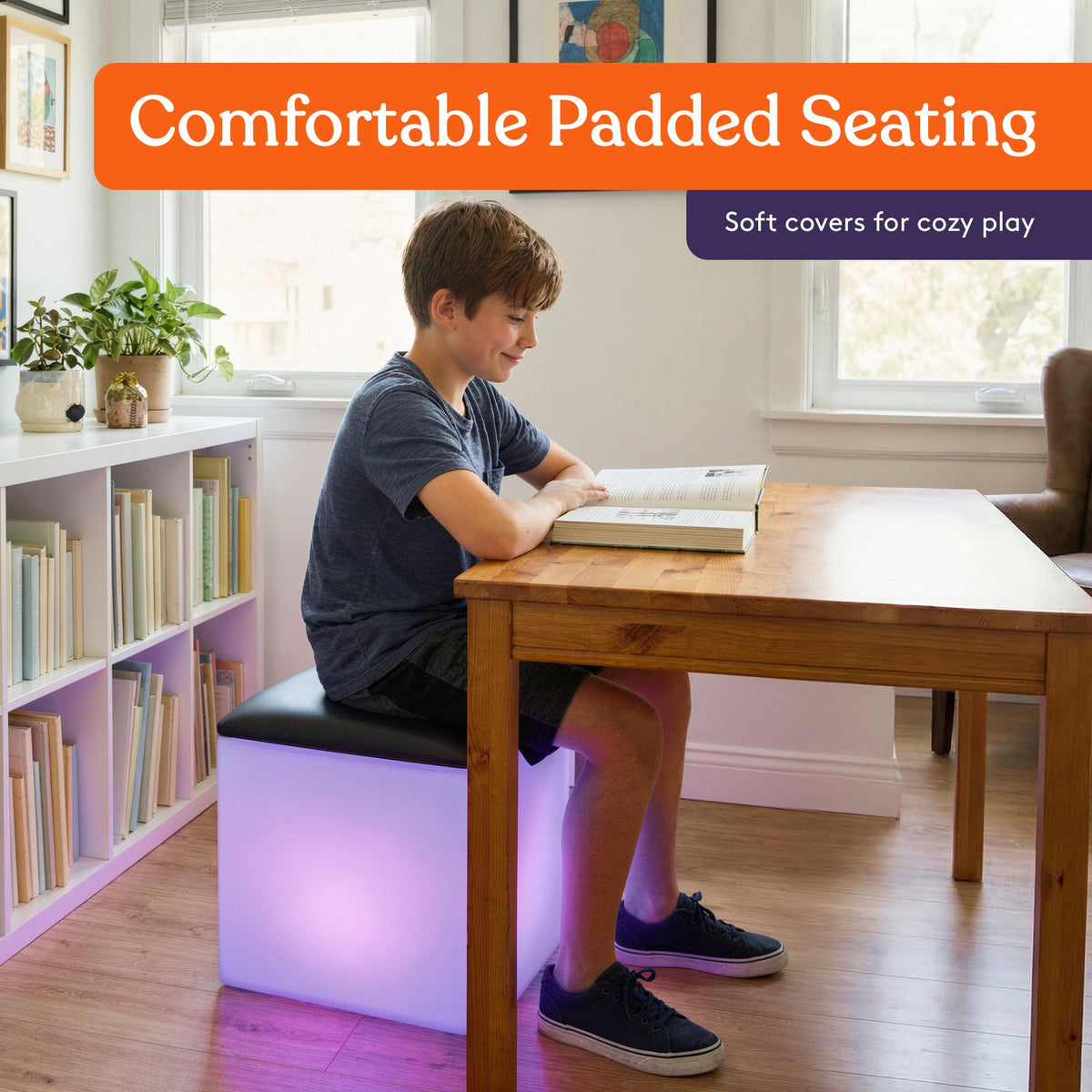 LED light-up cube seat and table, view 7