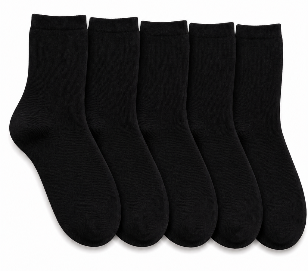 SmoothToe sensory crew socks 5 pack, back view