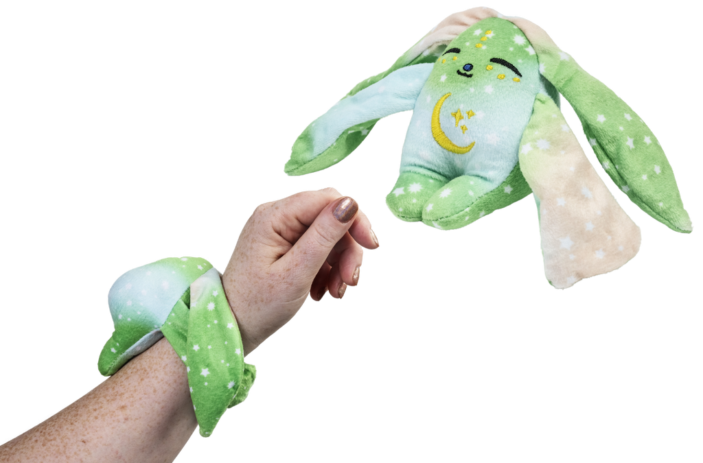 Clover Mini Wrist Hugger, a small green Moon Pals wrist plush