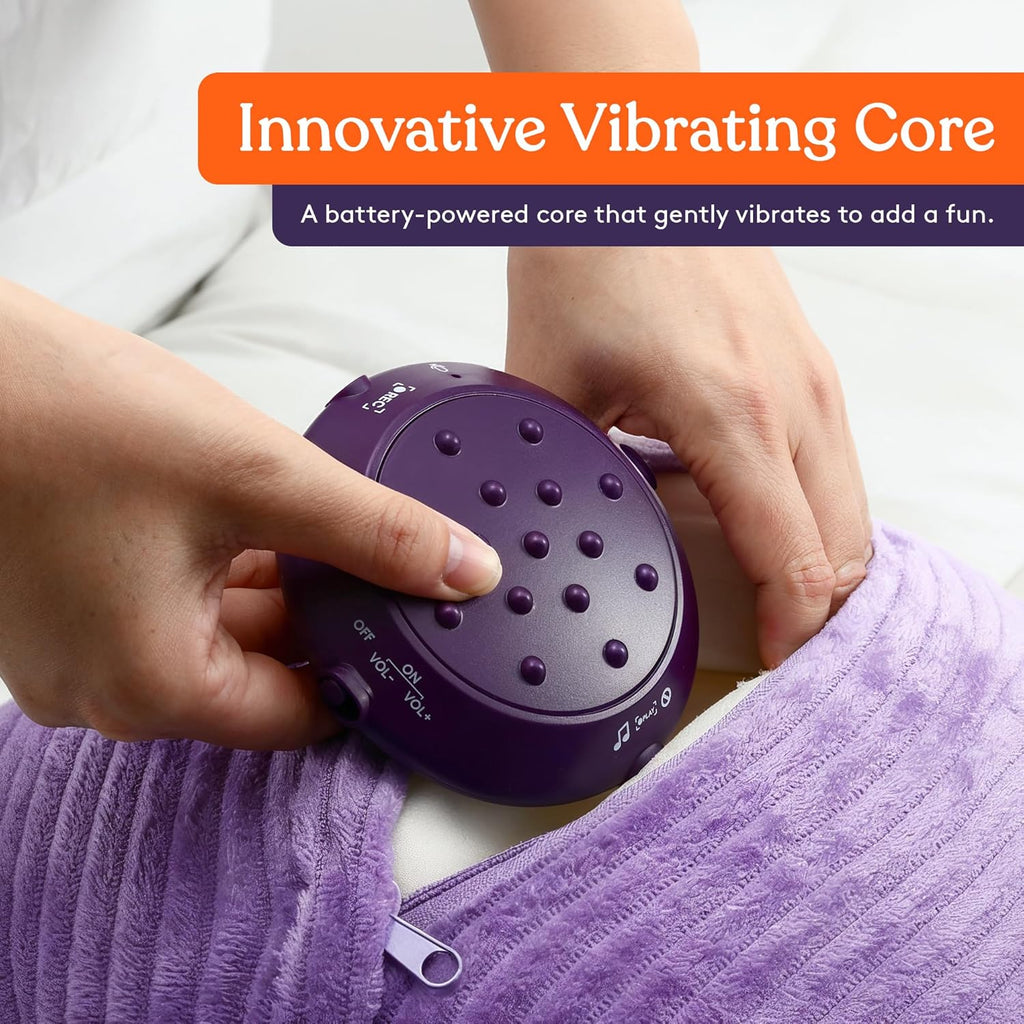 Round minky vibrating sensory pillow, view 6