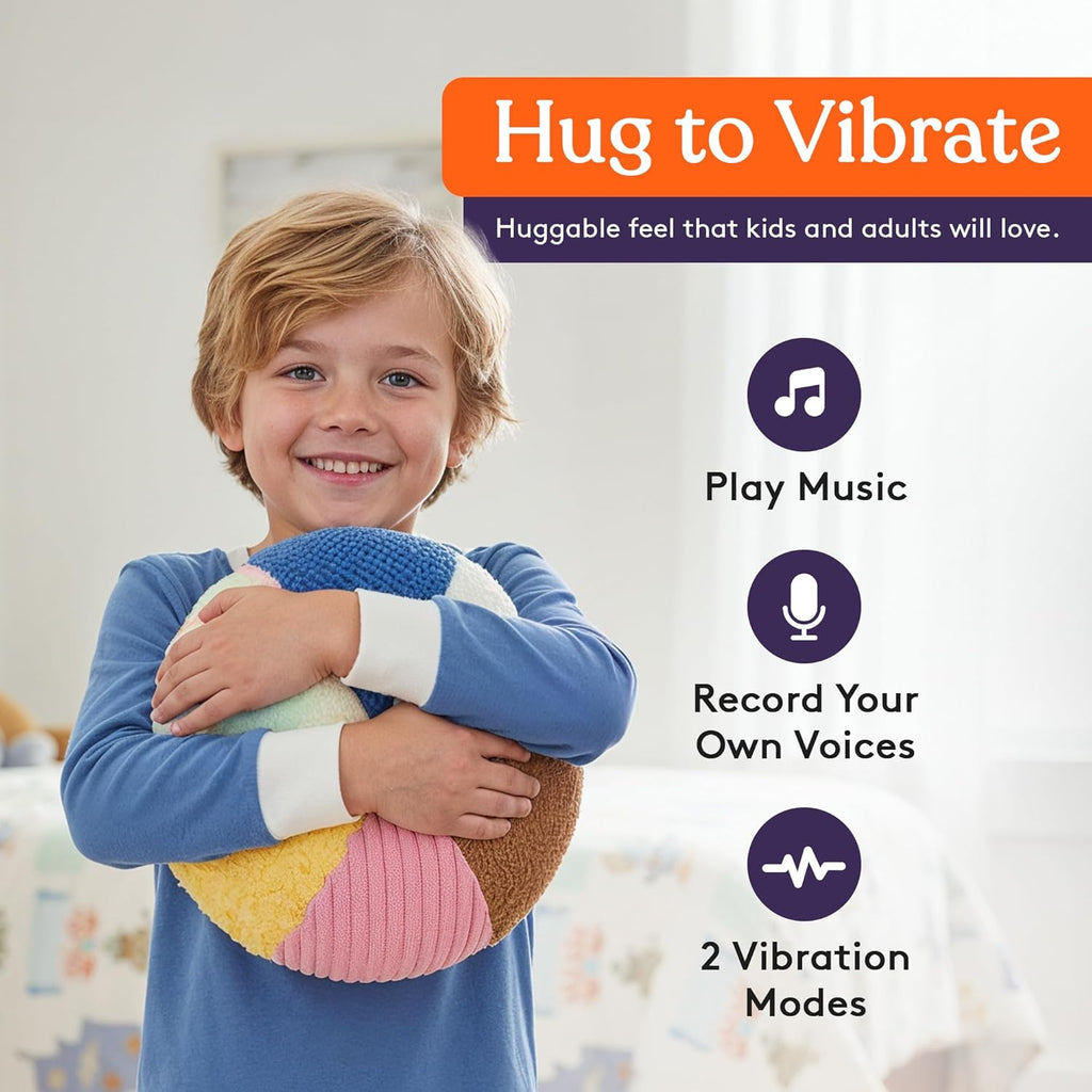 Round minky vibrating sensory pillow, view 3