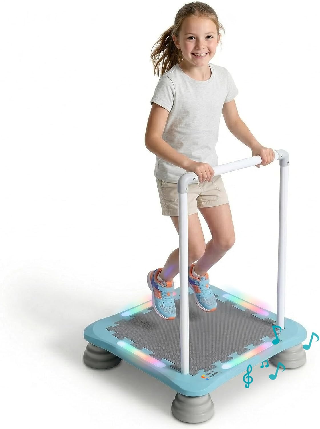 Musical LED light-up trampoline board for kids