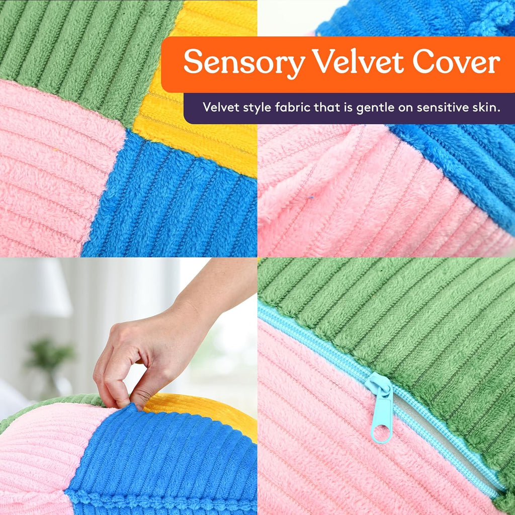 Ribbed square vibrating sensory pillow, view 7