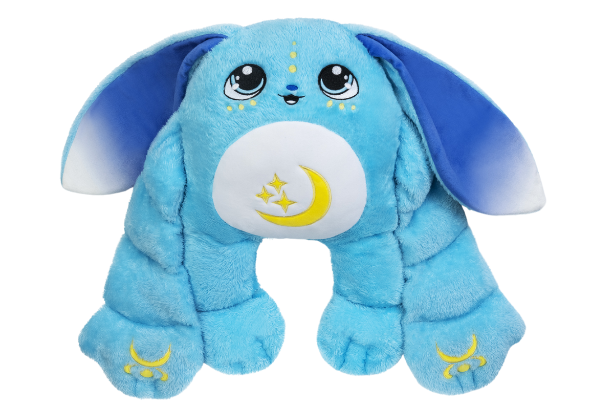 Bo, a blue 5lb weighted Moon Pal plush