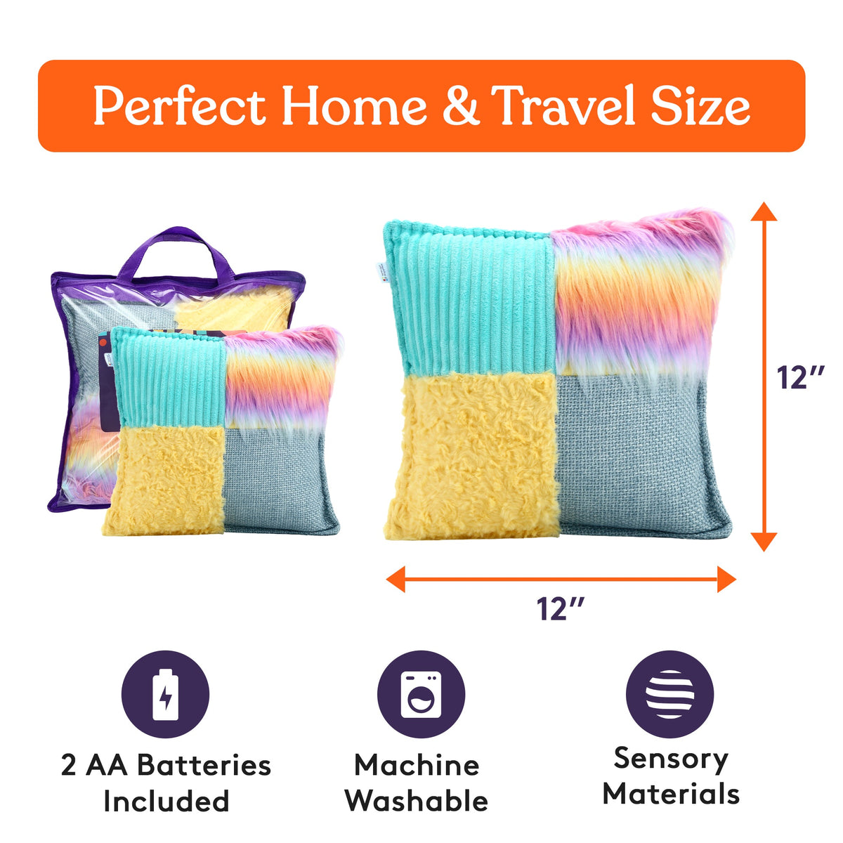 Multi-textured vibrating sensory pillow, view 7