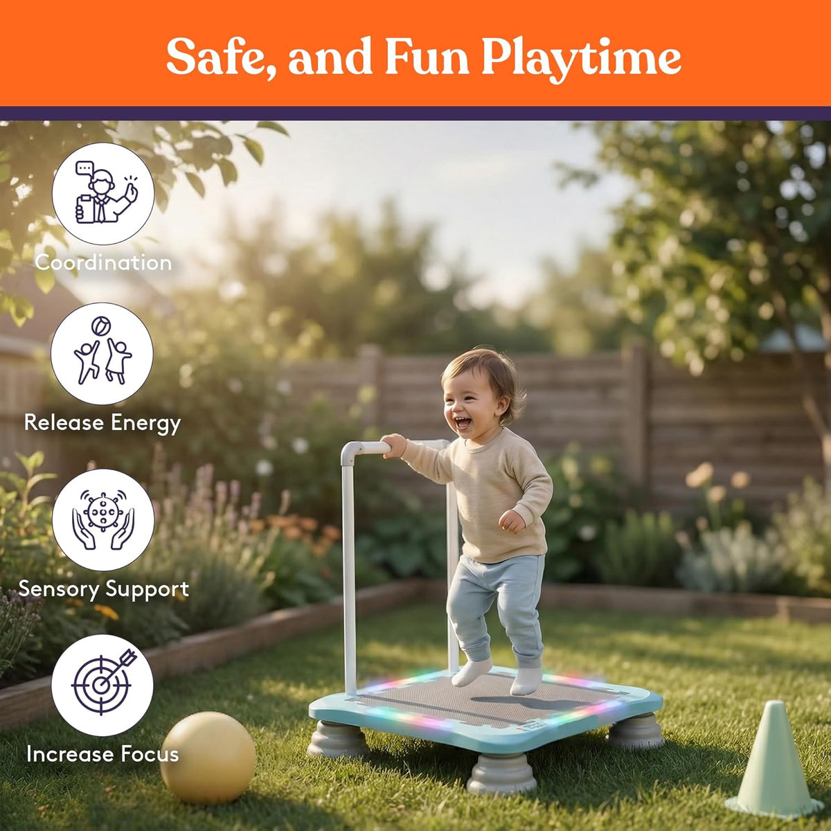 Musical LED trampoline board for kids, view 3