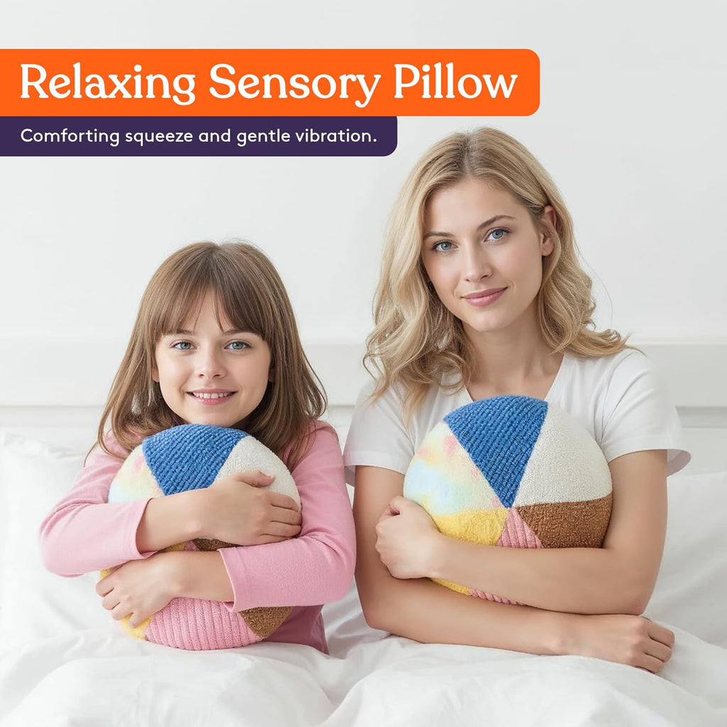 Round minky vibrating sensory pillow, view 8