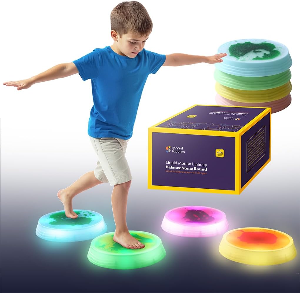 Set of 4 liquid gel LED stepping stones for kids