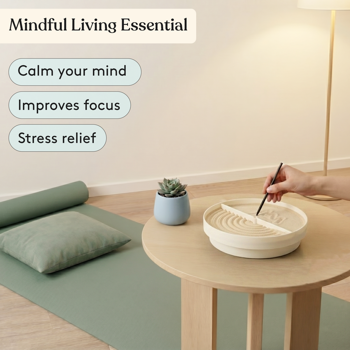 Zen garden sand spinner benefits graphic, view 14