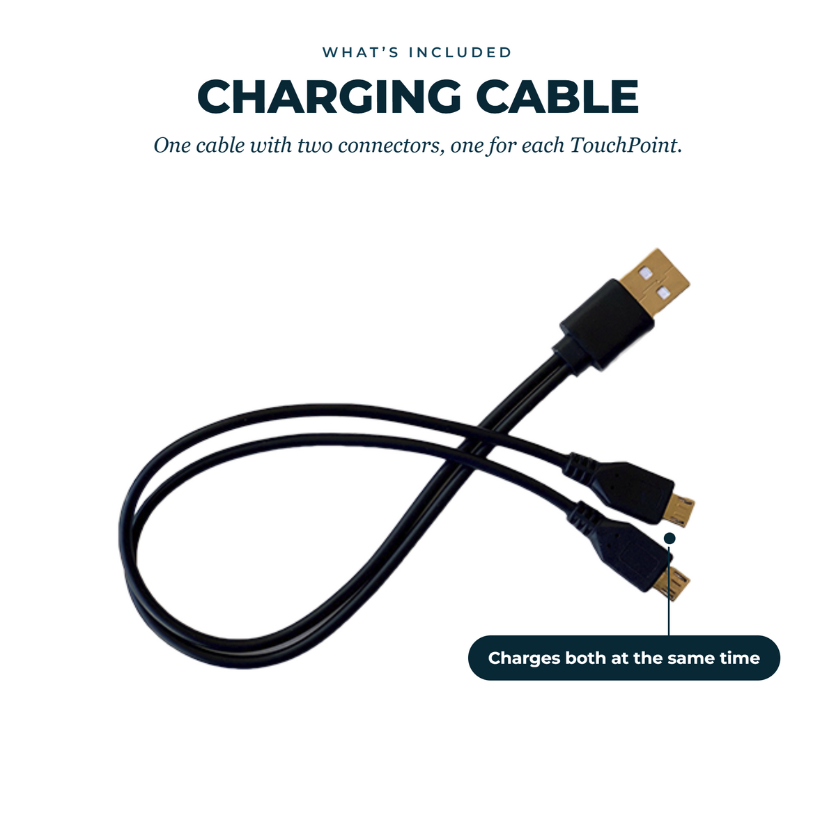 TouchPoints charging cable included in the Sensory Support set