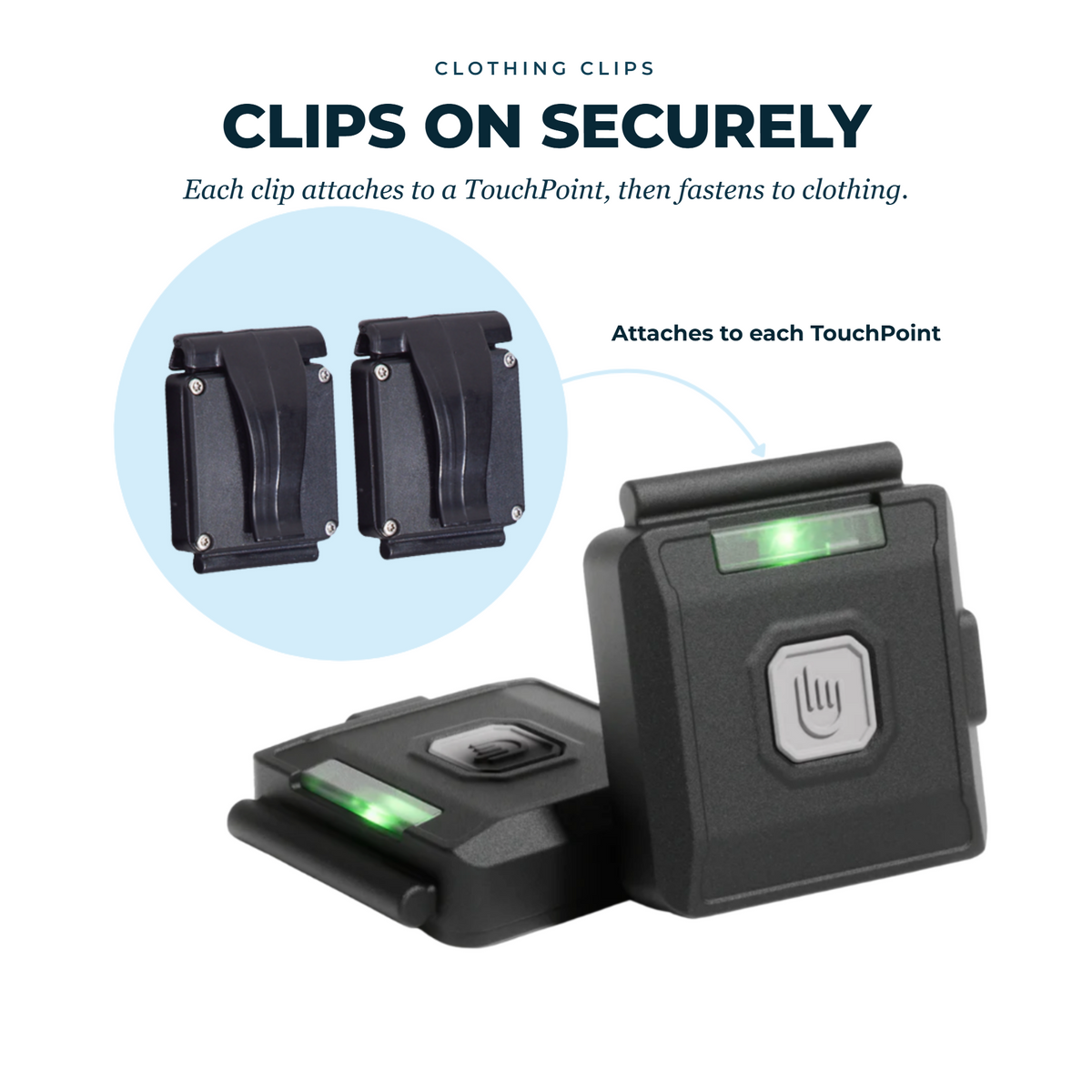 How TouchPoints clothing clips attach