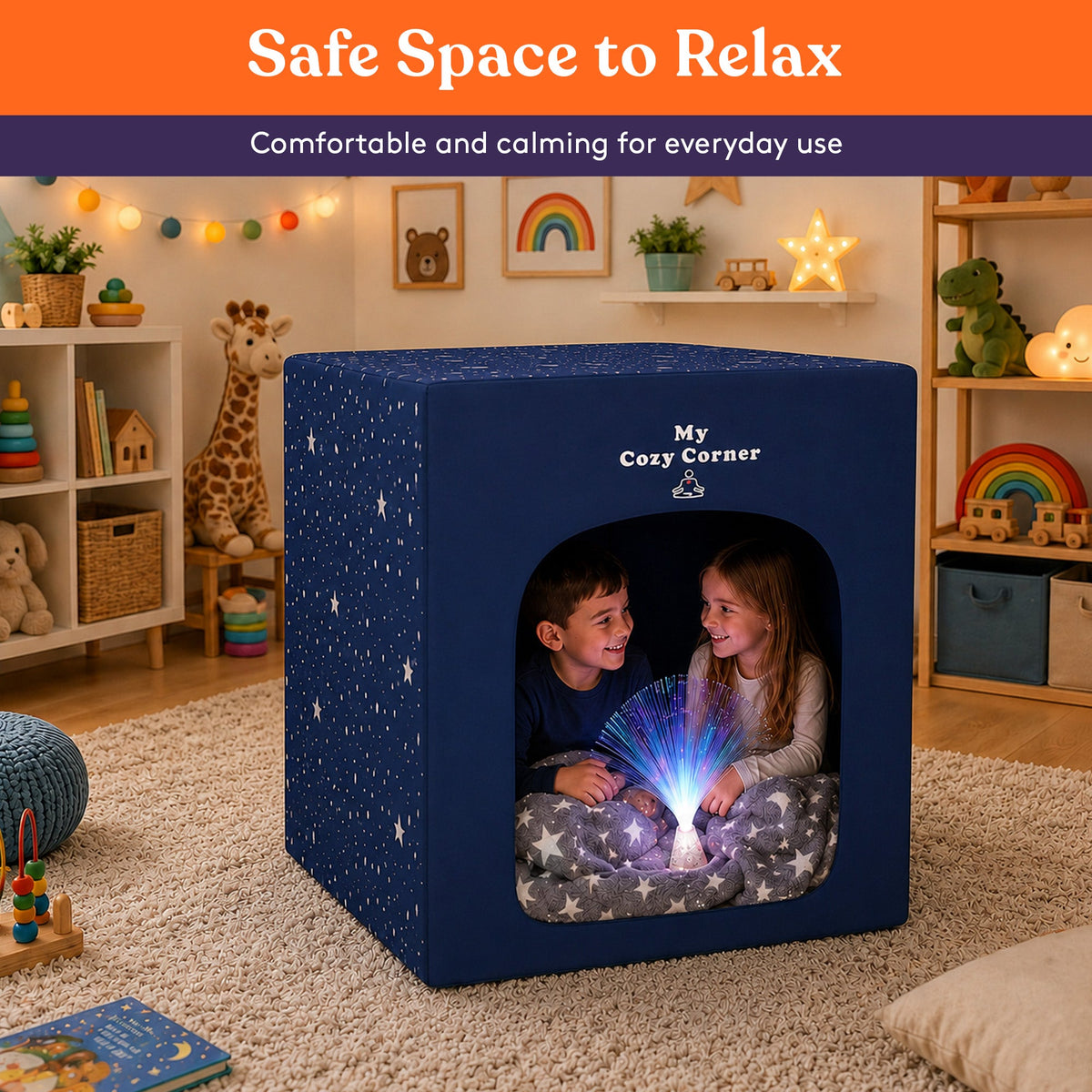 Blackout sensory tent with fiber optic lamp, view 4