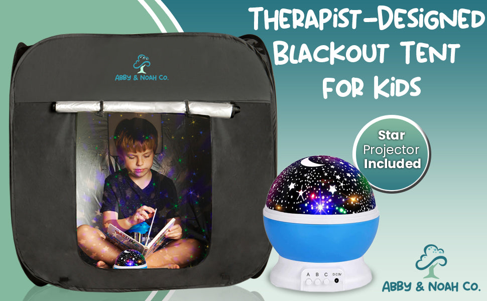 Sensory blackout tent with galaxy projector, view 3