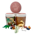 Dinosaur playdough sensory kit with dinosaur figures