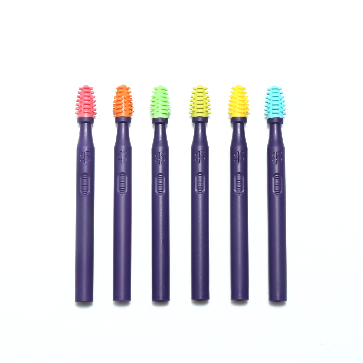 Soft silicone sensory mouth brush with textured nubs