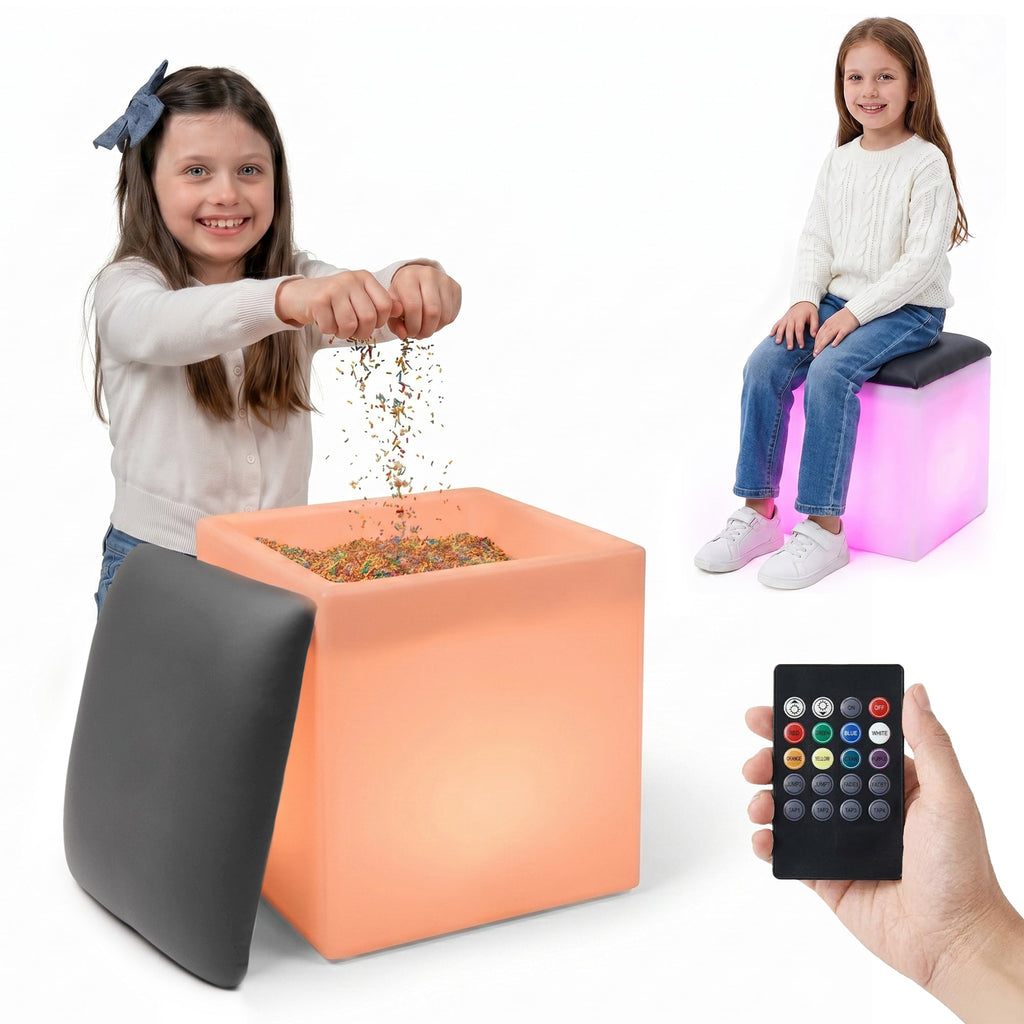 LED light-up cube seat and table, view 9