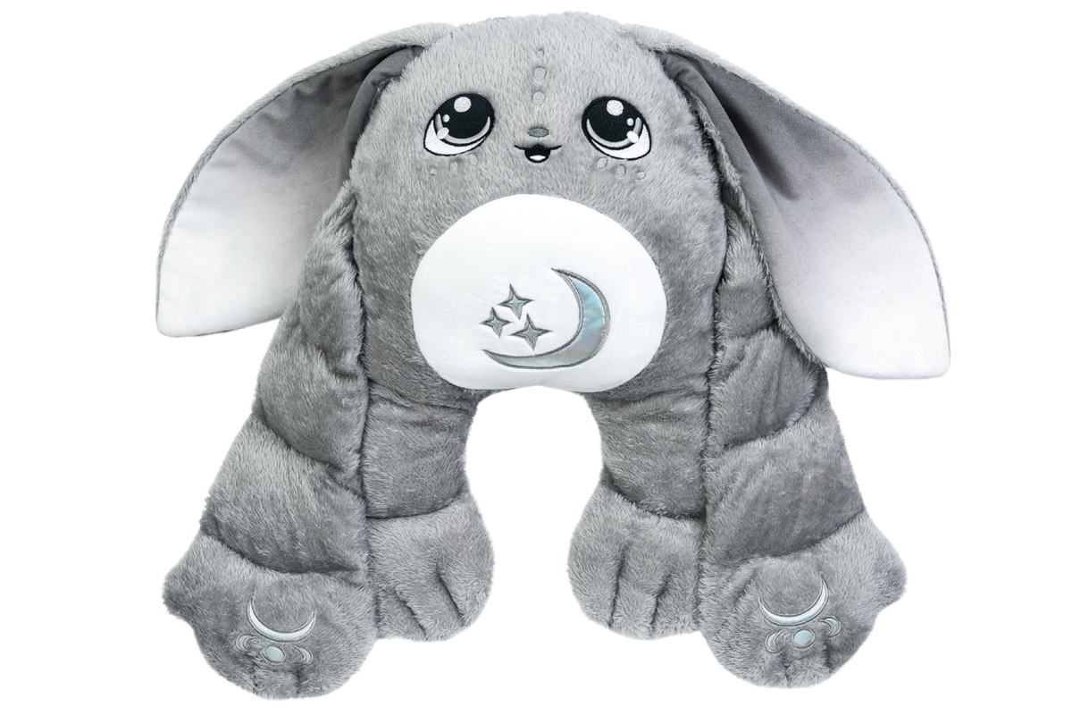 Gamma, a green jumbo 5lb weighted Moon Pal plush