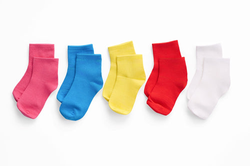 SmoothToe sensory ankle socks with a flat toe seam, 5 pack in mixed colors