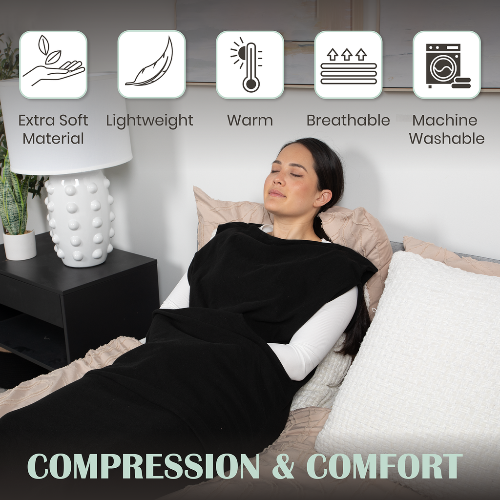 Wearable compression blanket hoodie