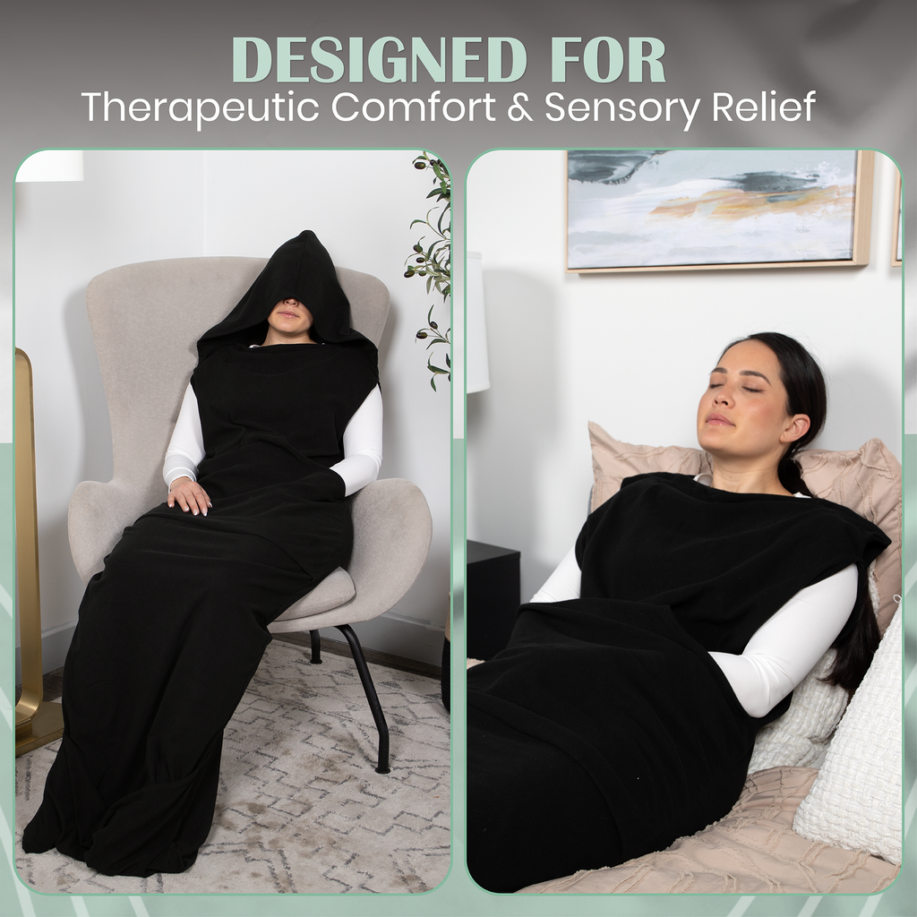 Wearable compression blanket hoodie, view 4