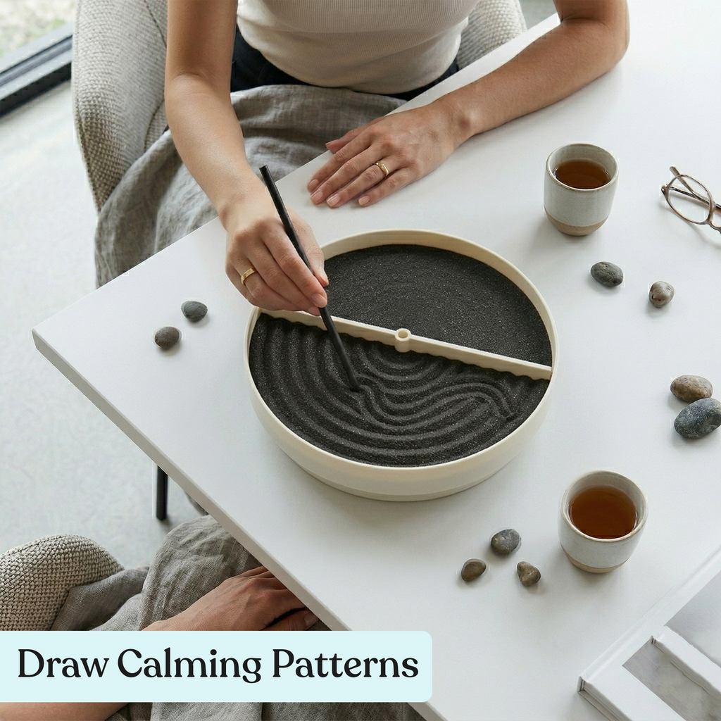 Raking patterns in the zen garden sand spinner, view 20