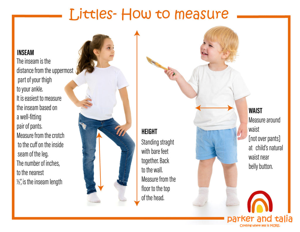 Everyday sensory friendly jogger size guide for little kids