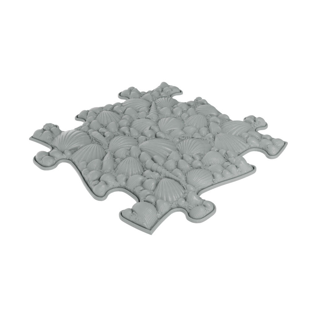 Seashells sensory play mat, soft, in graphite