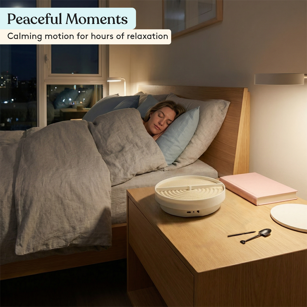 Zen garden sand spinner at bedtime, view 17