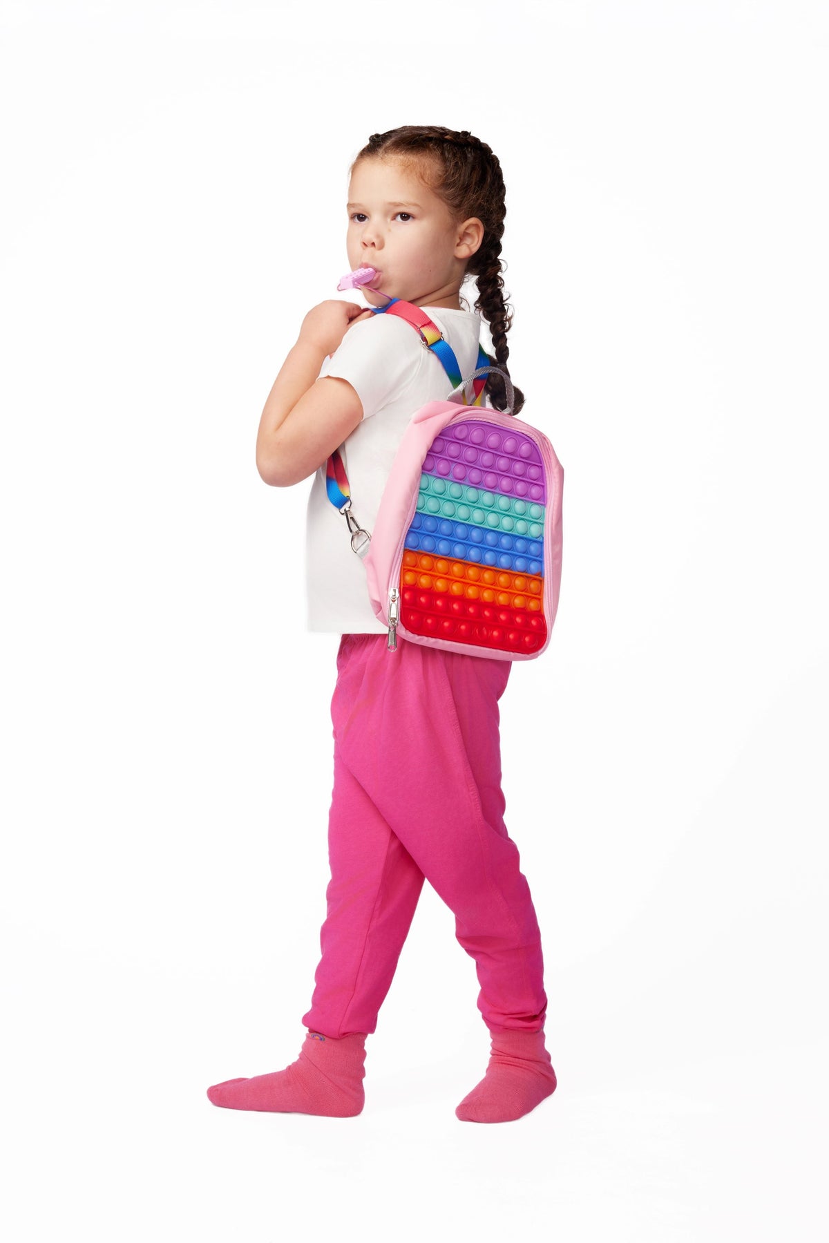 Everyday sensory friendly kids jogger in pink, view 2