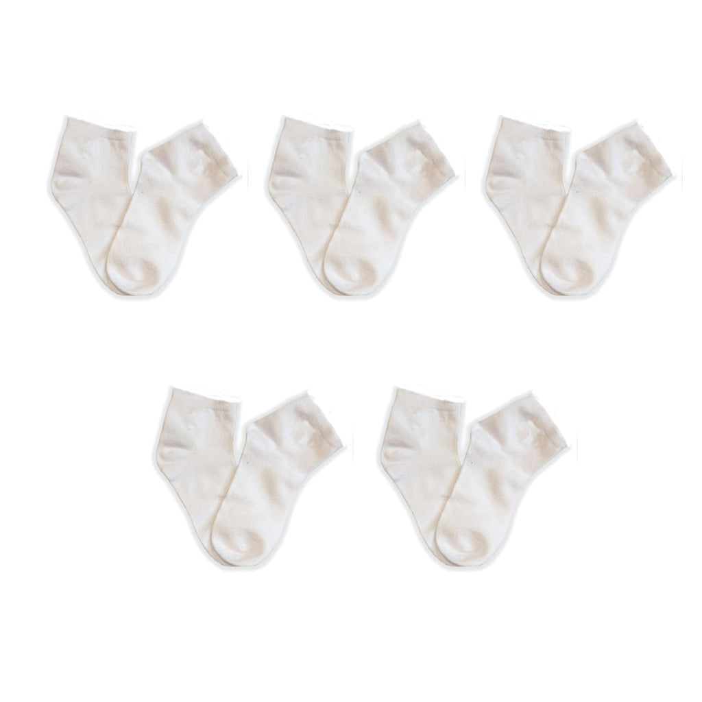 SmoothToe sensory ankle socks, 5 pack in white