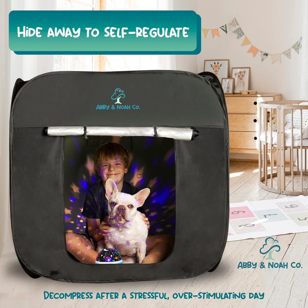 Sensory blackout tent with galaxy projector, view 5