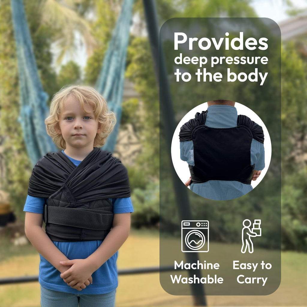 Wearable Hug compression vest in black, view 4