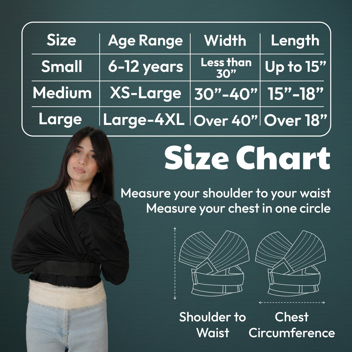 Wearable Hug compression vest, size large, view 4