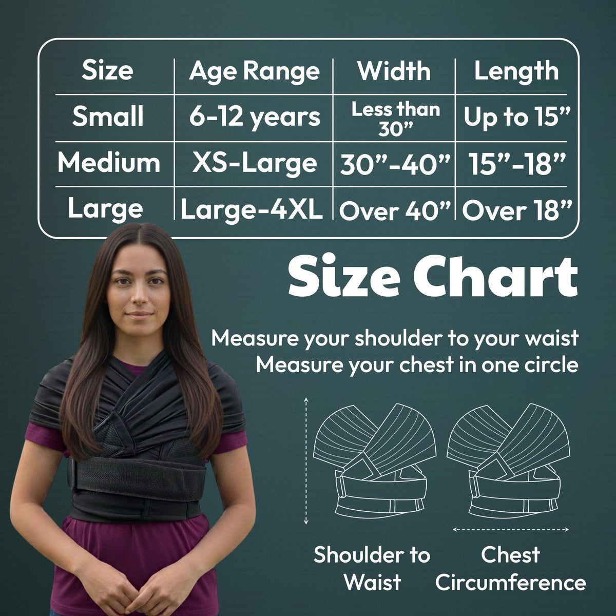 Wearable Hug compression vest in black, view 2