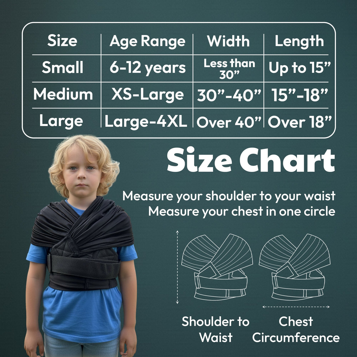 Wearable Hug compression vest in black, view 10