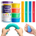 Hand therapy kit with therapy putty and flex bars