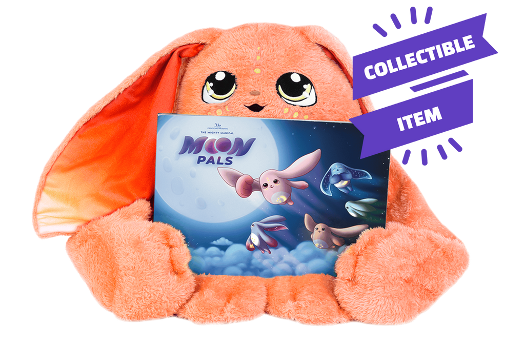 Nova, a limited-edition orange 5lb weighted Moon Pal plush