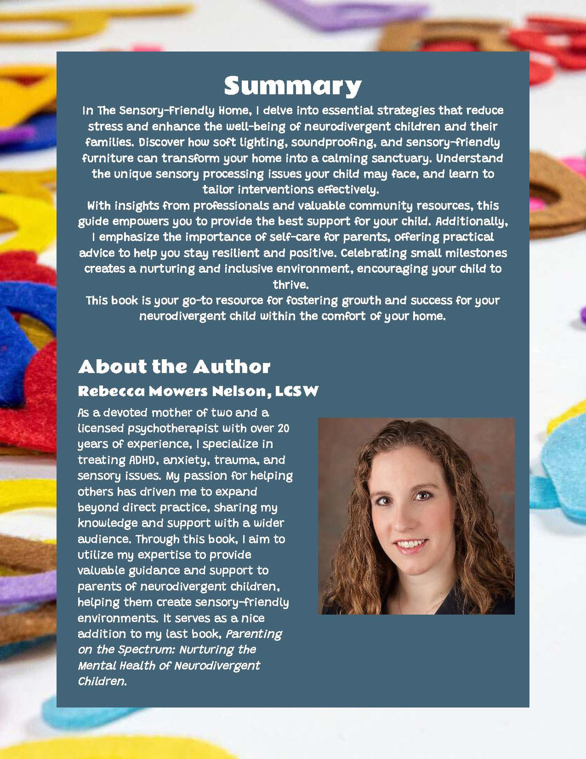 The Sensory-Friendly Home e-book, back cover