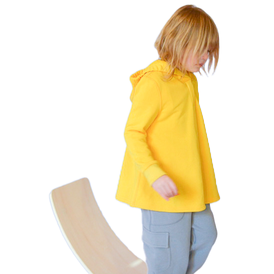 Sensory friendly magnetic closure hoodie in yellow